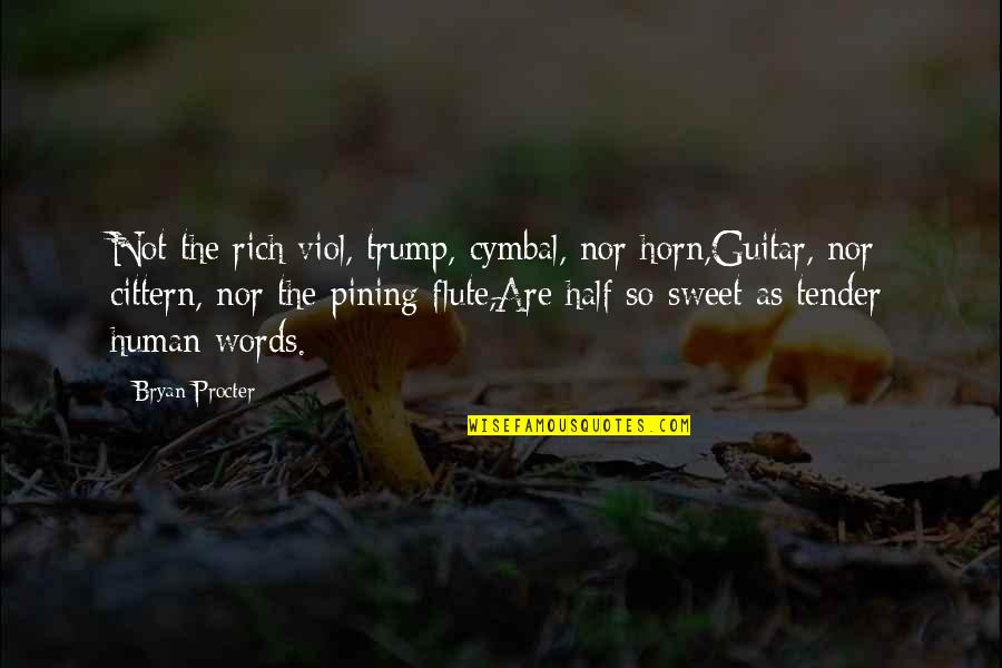 Horn'd Quotes By Bryan Procter: Not the rich viol, trump, cymbal, nor horn,Guitar,