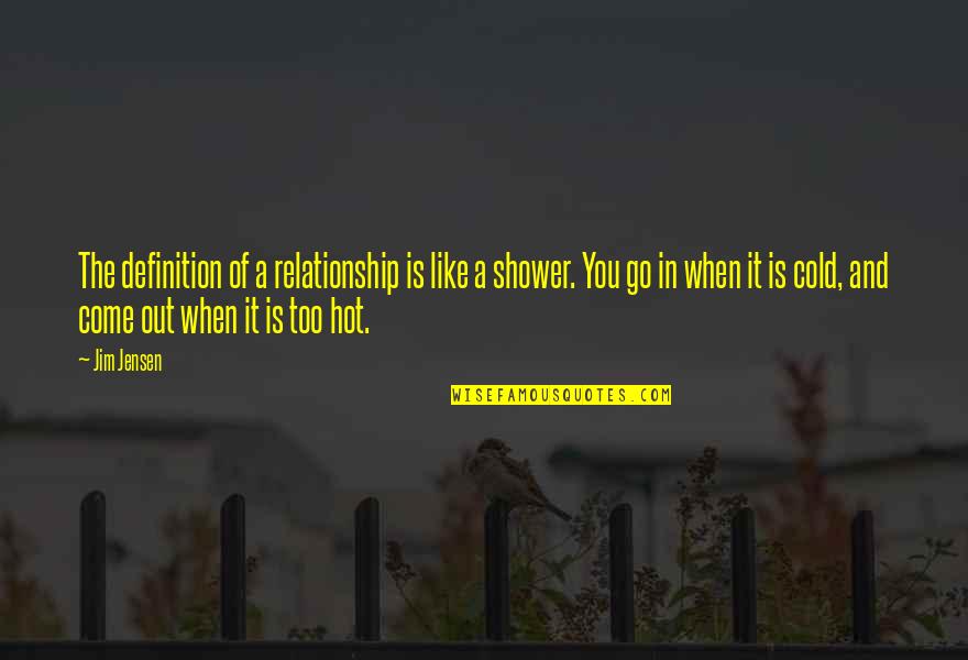 Hot Or Cold Quotes By Jim Jensen: The definition of a relationship is like a