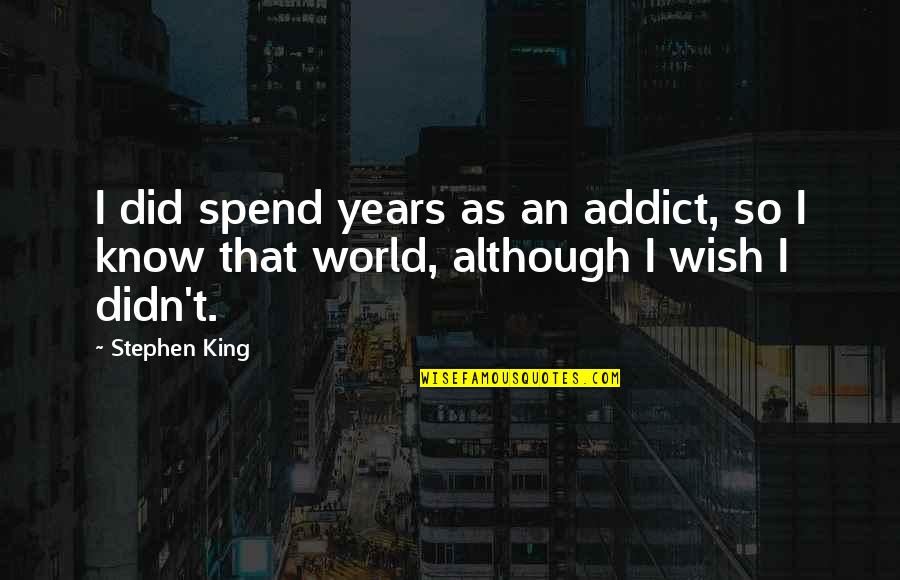 Houseelves Quotes By Stephen King: I did spend years as an addict, so