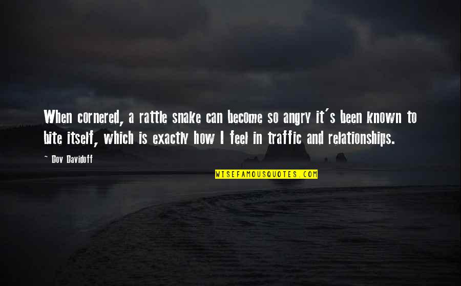 How It Feels Quotes By Dov Davidoff: When cornered, a rattle snake can become so