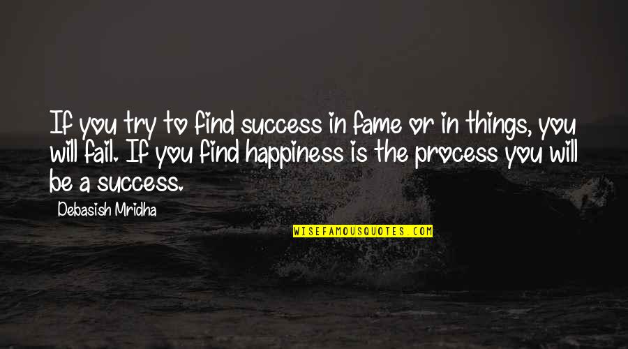 How To Find Happiness Quotes By Debasish Mridha: If you try to find success in fame