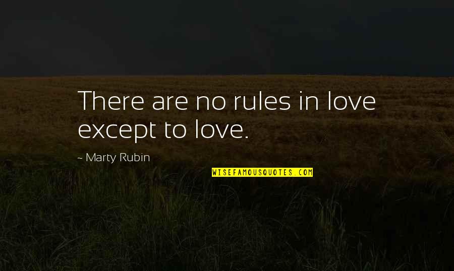 Hoyuelos Significado Quotes By Marty Rubin: There are no rules in love except to