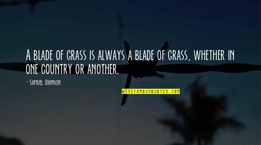 Hubot Quotes By Samuel Johnson: A blade of grass is always a blade