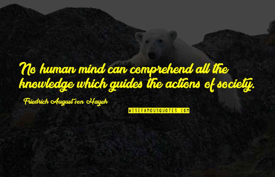 Human Action Quotes By Friedrich August Von Hayek: No human mind can comprehend all the knowledge