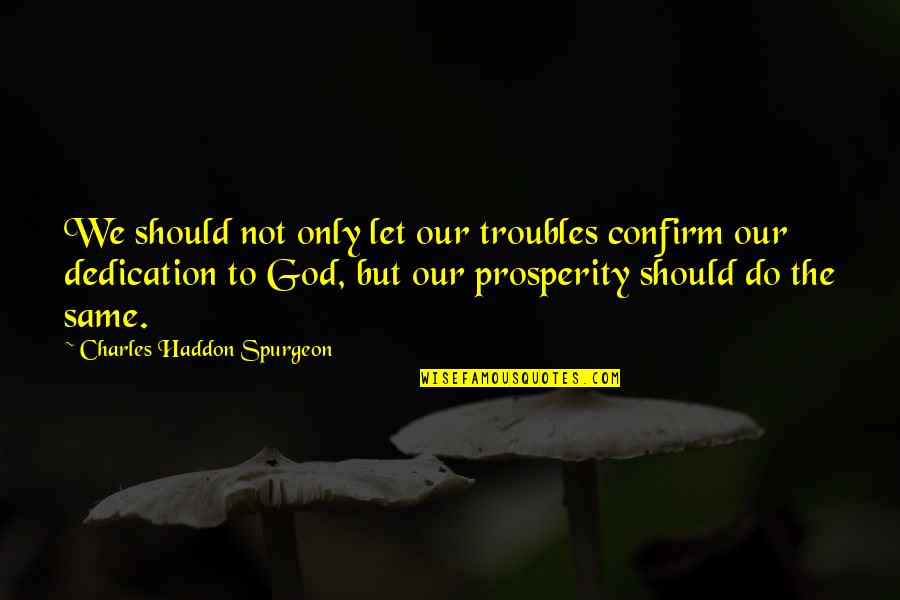 Human Performance Improvement Quotes By Charles Haddon Spurgeon: We should not only let our troubles confirm