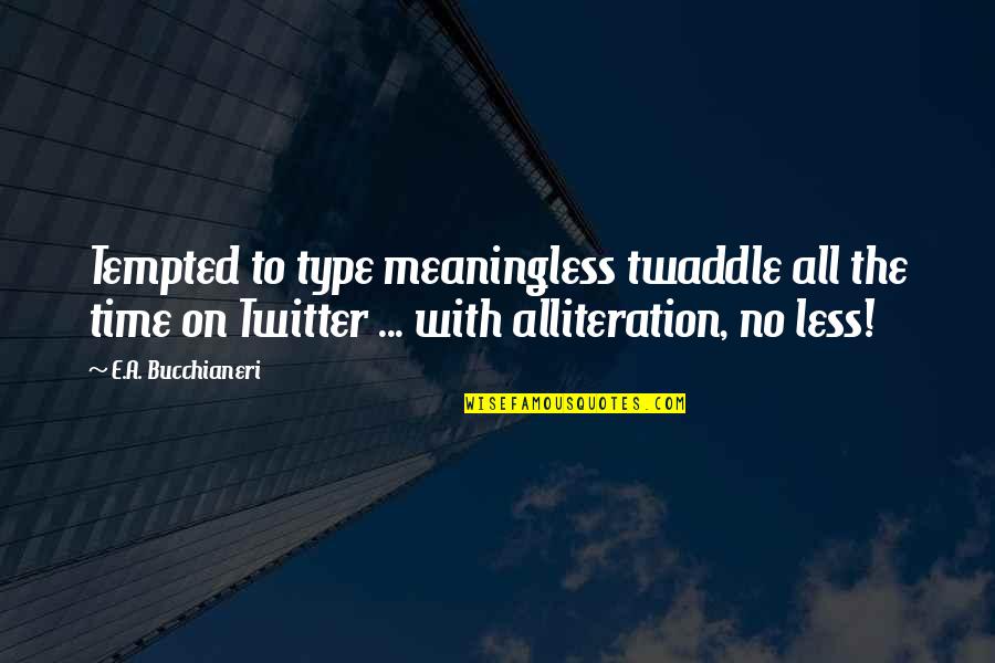 Humour Funny Quotes By E.A. Bucchianeri: Tempted to type meaningless twaddle all the time