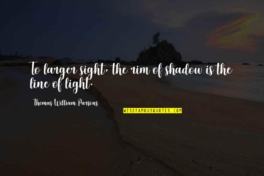 Hurt Bf Quotes By Thomas William Parsons: To larger sight, the rim of shadow is