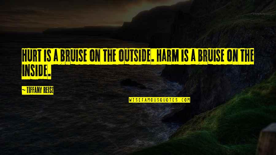 Hurt From Inside Quotes By Tiffany Reisz: Hurt is a bruise on the outside. Harm