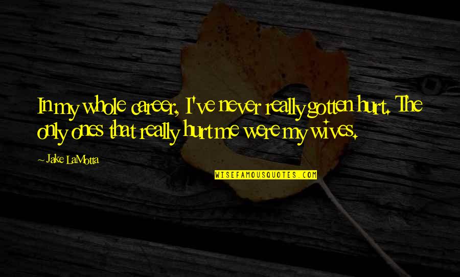 Hurt My Wife Quotes By Jake LaMotta: In my whole career, I've never really gotten