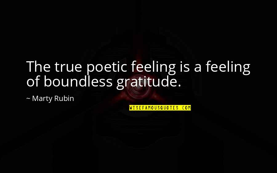 Hutus And Titus Quotes By Marty Rubin: The true poetic feeling is a feeling of