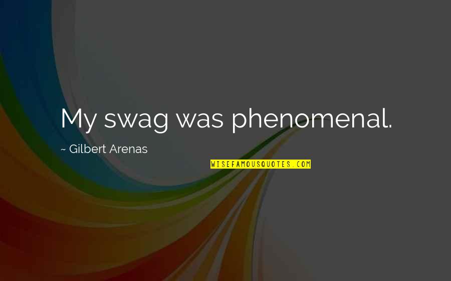 Hyperinflation Can Occur Quotes By Gilbert Arenas: My swag was phenomenal.