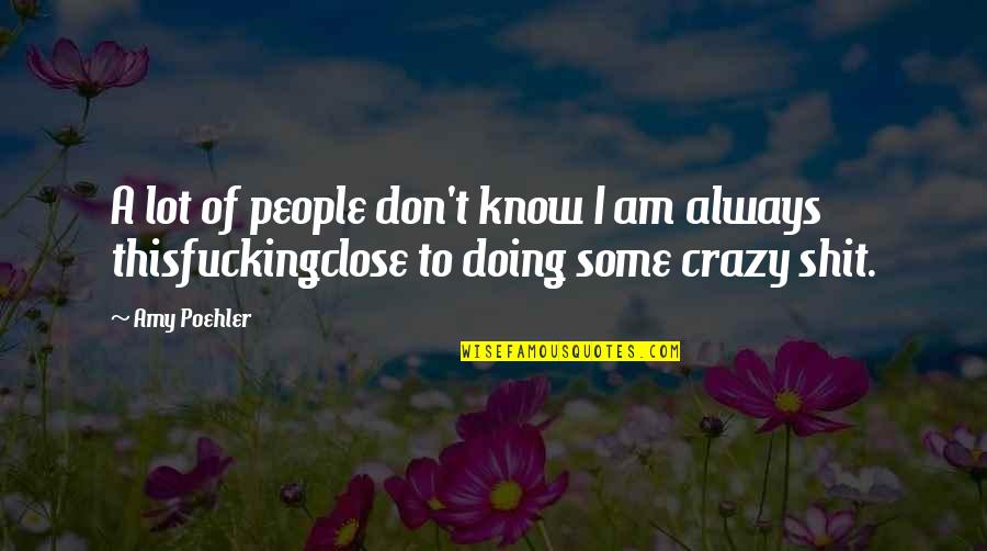 I Am Crazy Quotes By Amy Poehler: A lot of people don't know I am