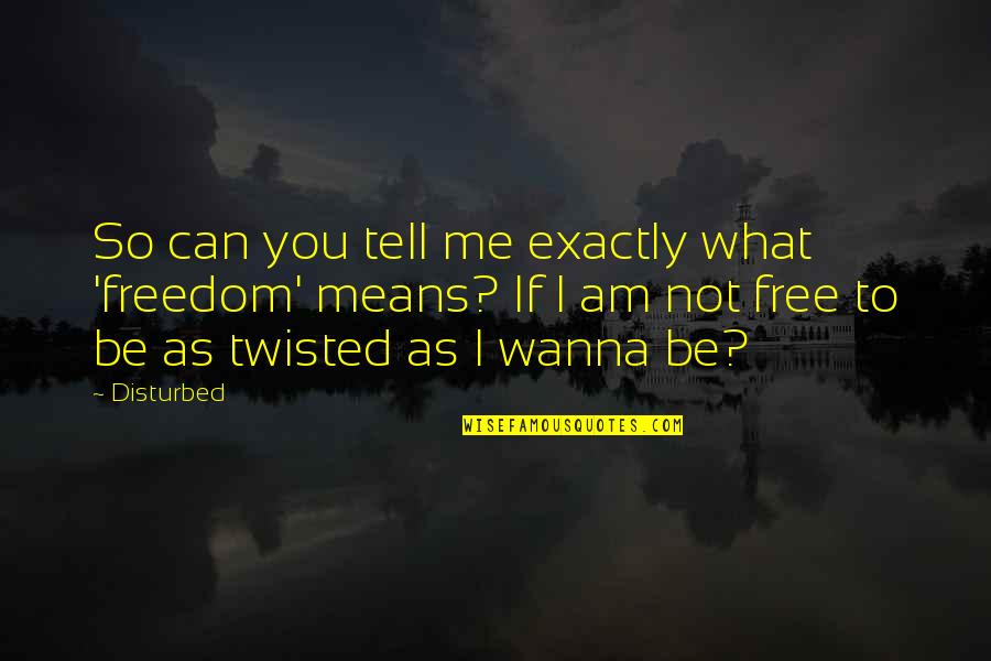 I Am Indestructible Quotes By Disturbed: So can you tell me exactly what 'freedom'