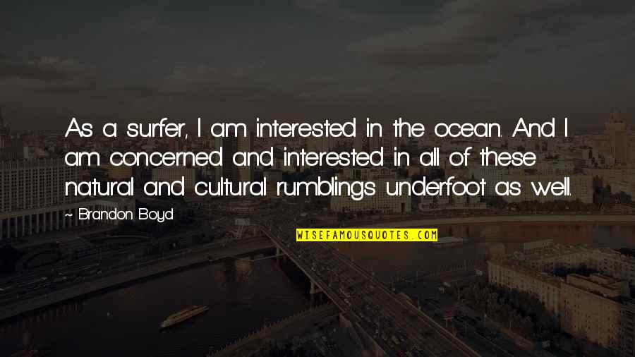 I Am Natural Quotes By Brandon Boyd: As a surfer, I am interested in the