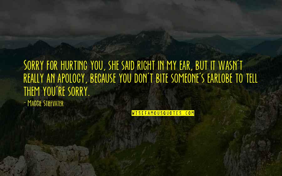 I Am So Sorry For Hurting You Quotes By Maggie Stiefvater: Sorry for hurting you, she said right in