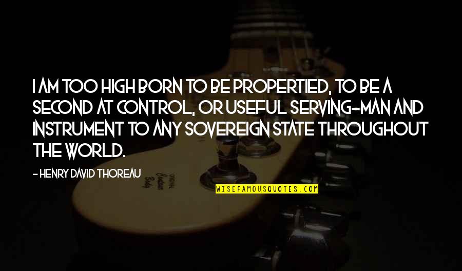 I Am Useful Quotes By Henry David Thoreau: I am too high born to be propertied,