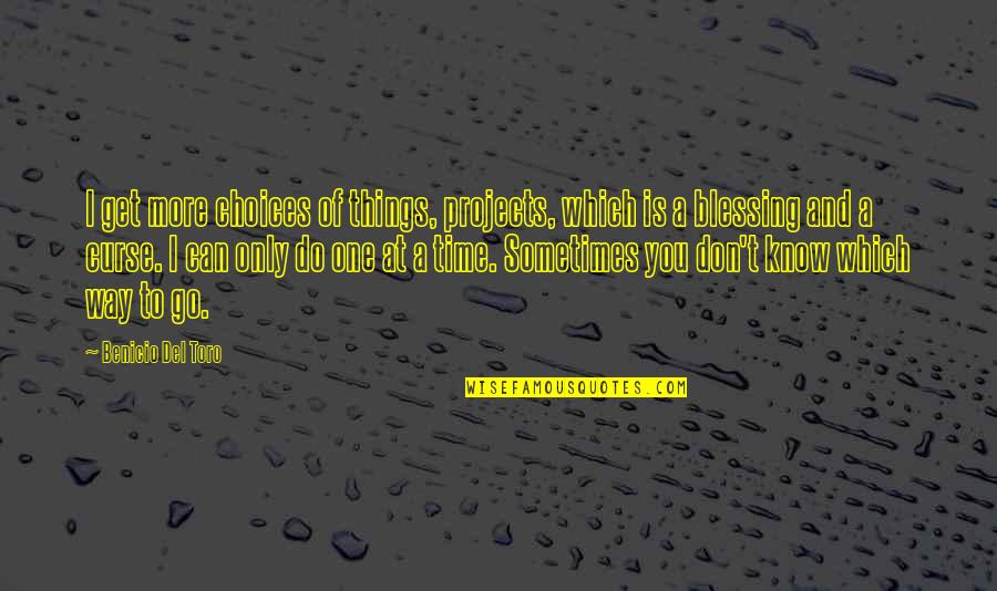 I Can Do Things Quotes By Benicio Del Toro: I get more choices of things, projects, which