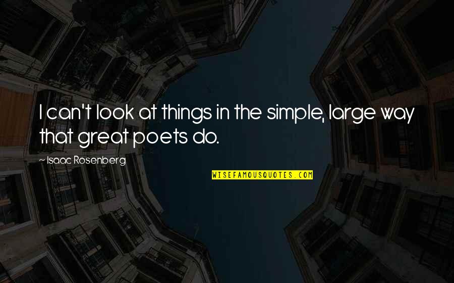 I Can Do Things Quotes By Isaac Rosenberg: I can't look at things in the simple,