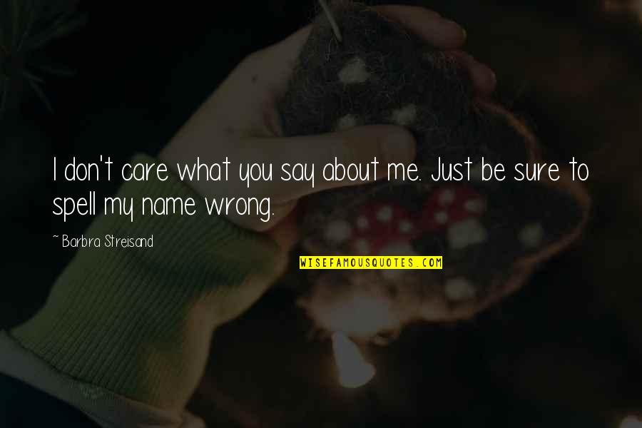 I Don't Care You Quotes By Barbra Streisand: I don't care what you say about me.