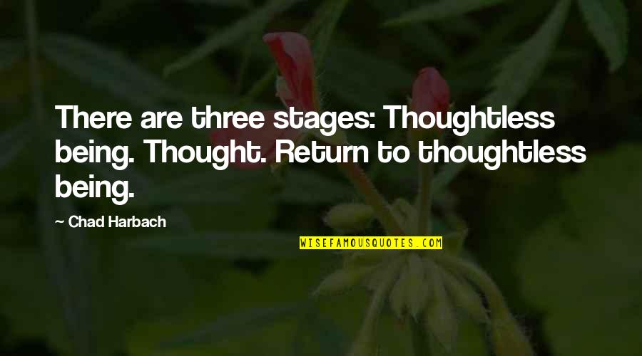 I Don't Need A Rich Man Quotes By Chad Harbach: There are three stages: Thoughtless being. Thought. Return