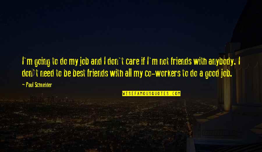 I Don't Need Too Many Friends Quotes By Paul Schneider: I'm going to do my job and I