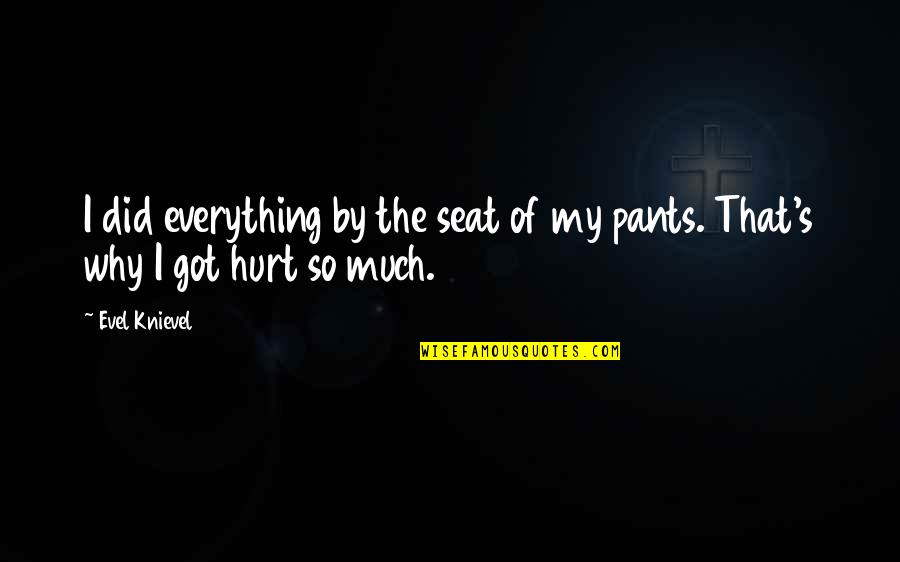 I Got Hurt Quotes By Evel Knievel: I did everything by the seat of my