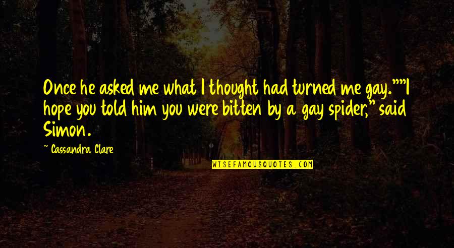 I Had You Once Quotes By Cassandra Clare: Once he asked me what I thought had