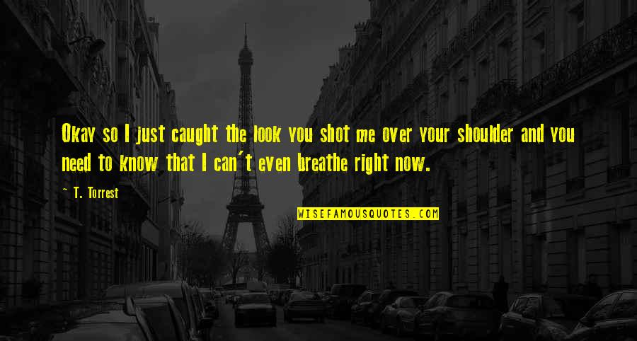 I Just Need You Right Now Quotes By T. Torrest: Okay so I just caught the look you