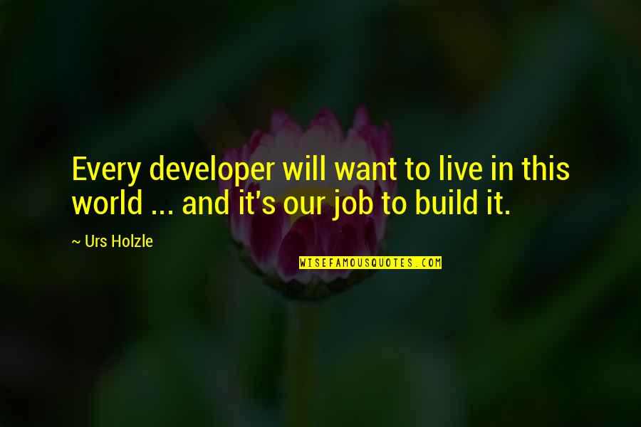 I Just Want To Live With You Quotes By Urs Holzle: Every developer will want to live in this