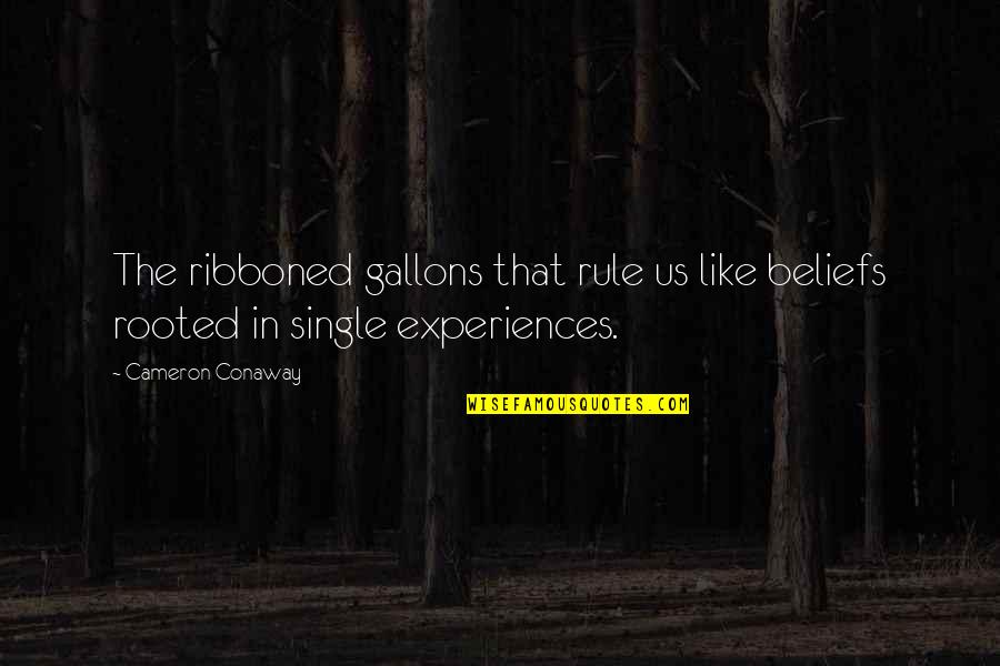 I Like My Nature Quotes By Cameron Conaway: The ribboned gallons that rule us like beliefs