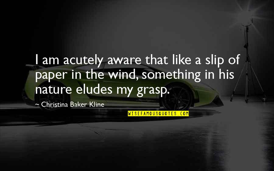 I Like My Nature Quotes By Christina Baker Kline: I am acutely aware that like a slip