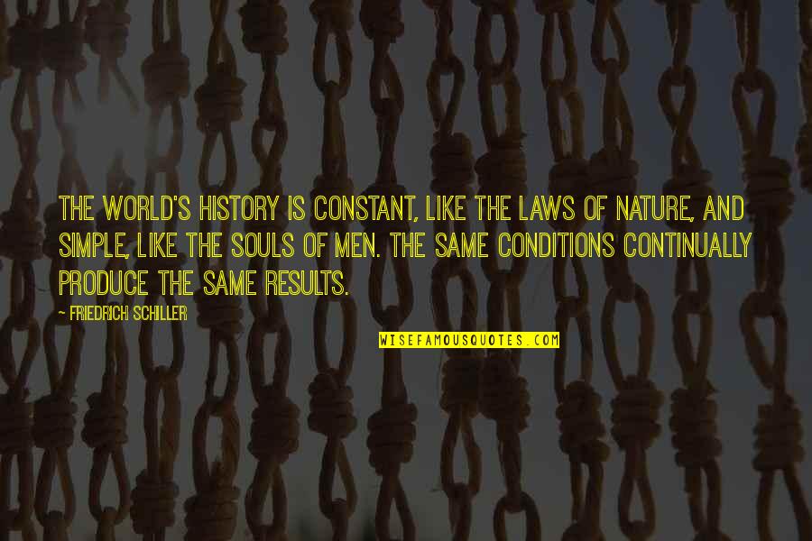 I Like My Nature Quotes By Friedrich Schiller: The world's history is constant, like the laws