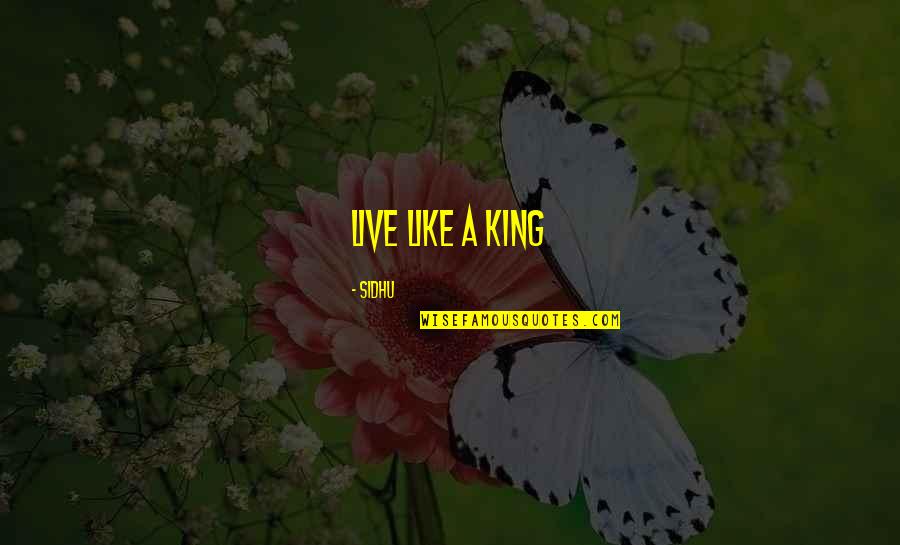 I Like My Nature Quotes By Sidhu: Live like a king