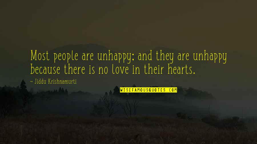 I Love U With All My Heart Quotes By Jiddu Krishnamurti: Most people are unhappy; and they are unhappy