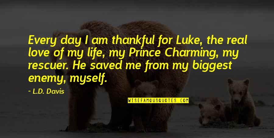 I Love You More Each And Every Day Quotes By L.D. Davis: Every day I am thankful for Luke, the