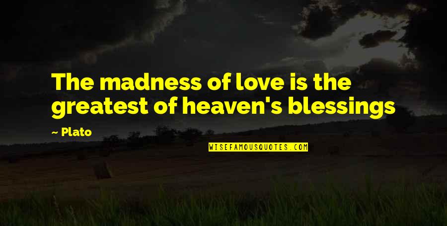 I Love Your Madness Quotes By Plato: The madness of love is the greatest of