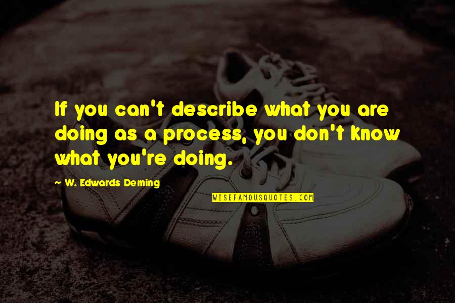 I May Not Express My Love Quotes By W. Edwards Deming: If you can't describe what you are doing