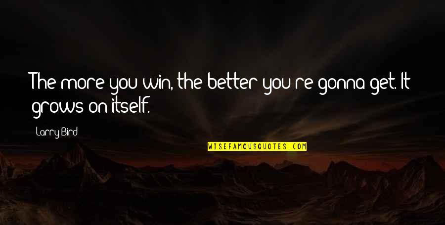 I Miss My Godson Quotes By Larry Bird: The more you win, the better you're gonna