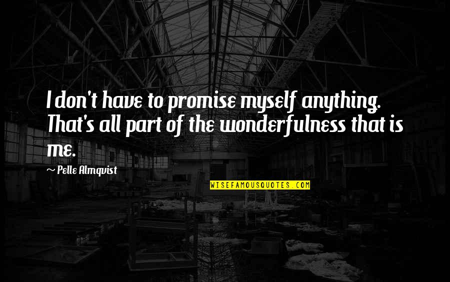 I Promise Myself Quotes By Pelle Almqvist: I don't have to promise myself anything. That's