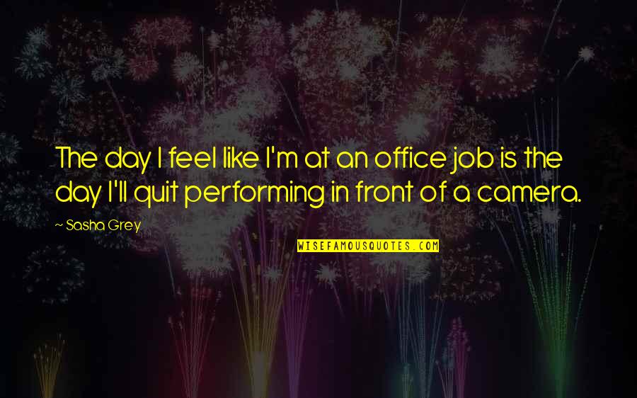 I Quit My Job Quotes By Sasha Grey: The day I feel like I'm at an