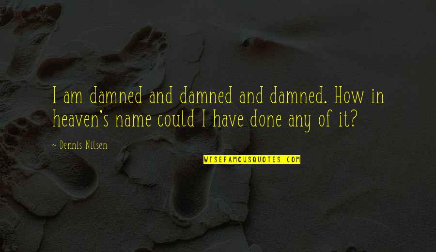 I Salute You Sir Quotes By Dennis Nilsen: I am damned and damned and damned. How