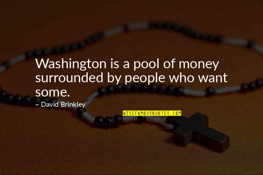 I Want More Money Quotes By David Brinkley: Washington is a pool of money surrounded by