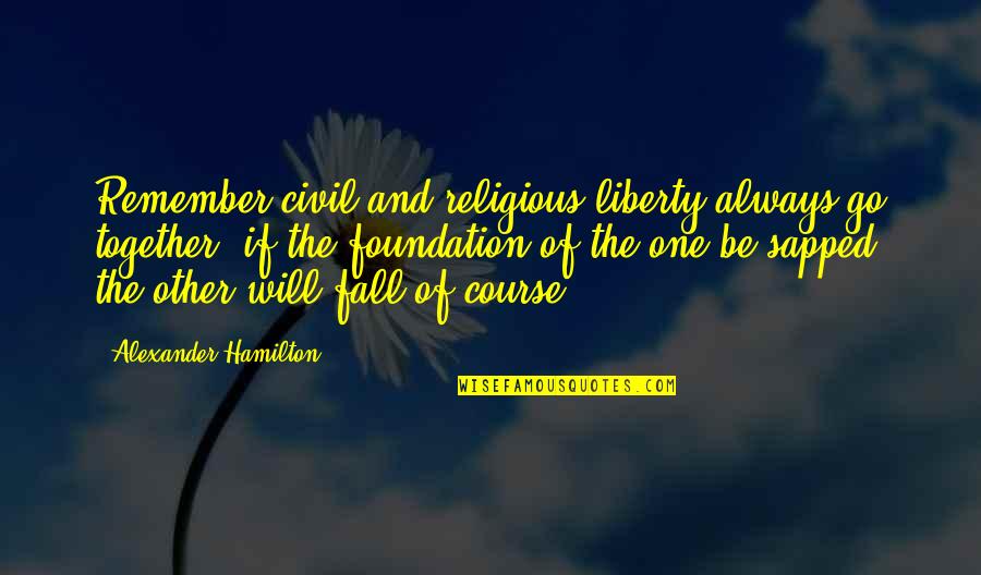 I Will Always Remember U Quotes By Alexander Hamilton: Remember civil and religious liberty always go together: