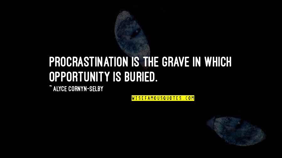 I Will Love You Until The Day After Forever Quotes By Alyce Cornyn-Selby: Procrastination is the grave in which opportunity is