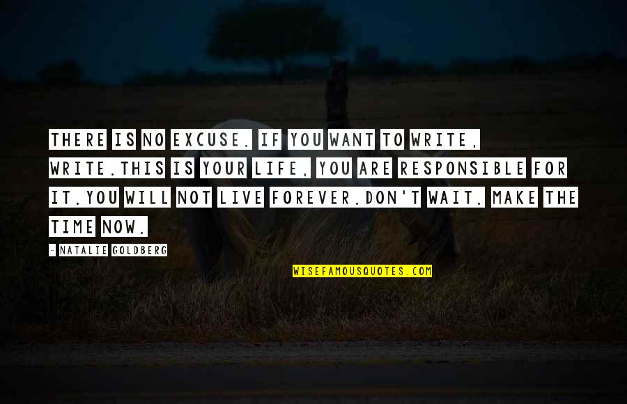 I Will Wait You Forever Quotes By Natalie Goldberg: There is no excuse. If you want to