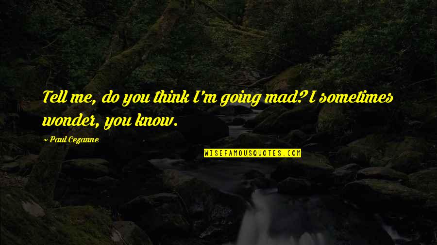 I Wonder Sometimes Quotes By Paul Cezanne: Tell me, do you think I'm going mad?