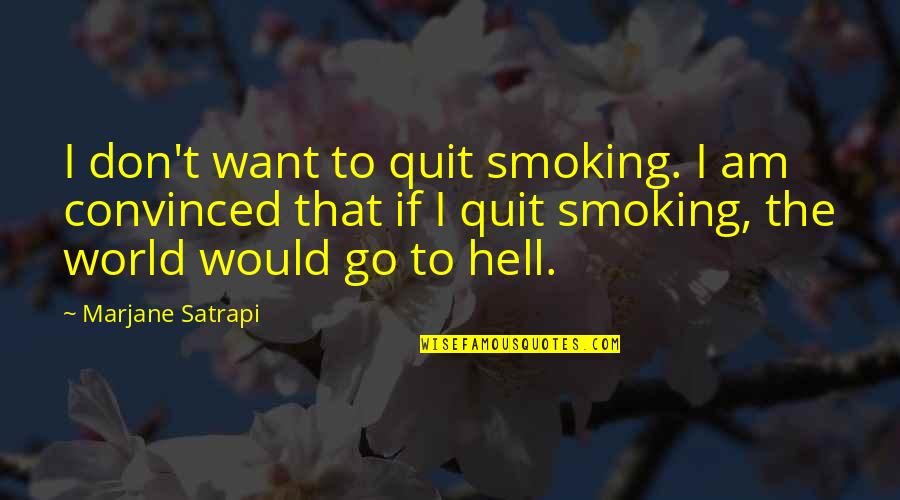 I Would Quit Quotes By Marjane Satrapi: I don't want to quit smoking. I am