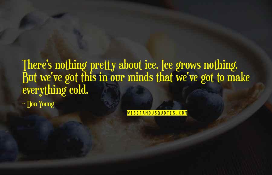 Ice's Quotes By Don Young: There's nothing pretty about ice. Ice grows nothing.