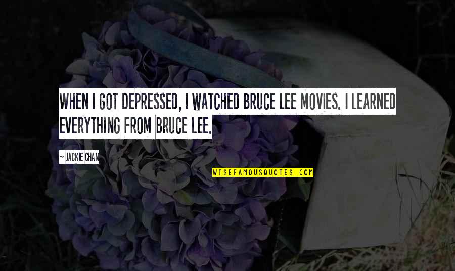 Icoanele Facatoare Quotes By Jackie Chan: When I got depressed, I watched Bruce Lee