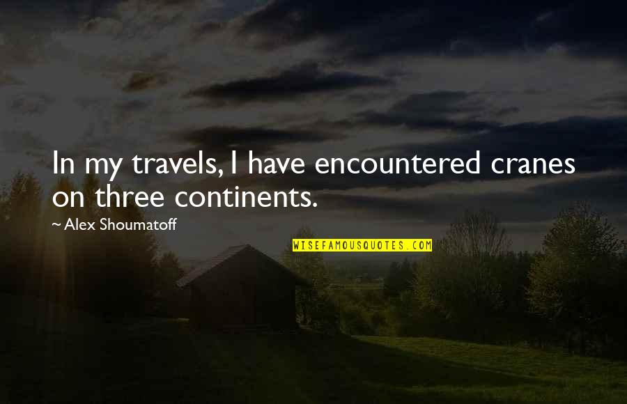 Iconic 1d Quotes By Alex Shoumatoff: In my travels, I have encountered cranes on